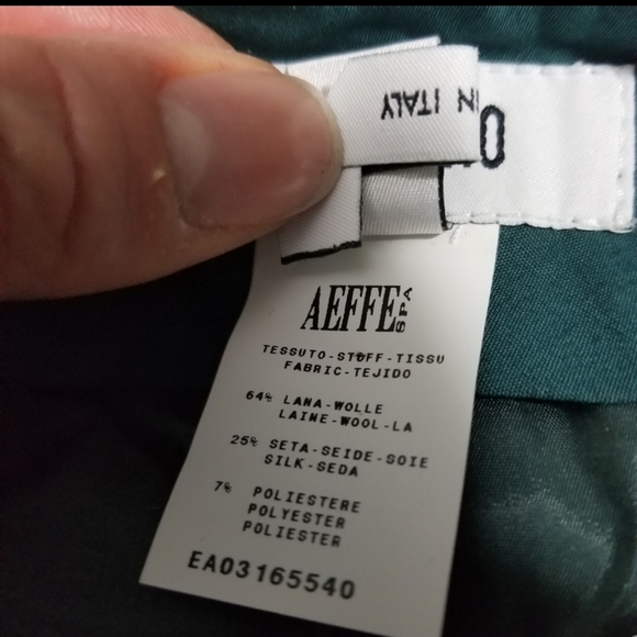 Moschino teal floral print shimmer crop pants sz 8 - Picture 7 of 8